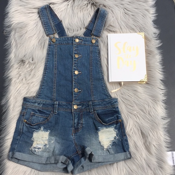 Forever 21 Pants - Distressed Denim Overalls